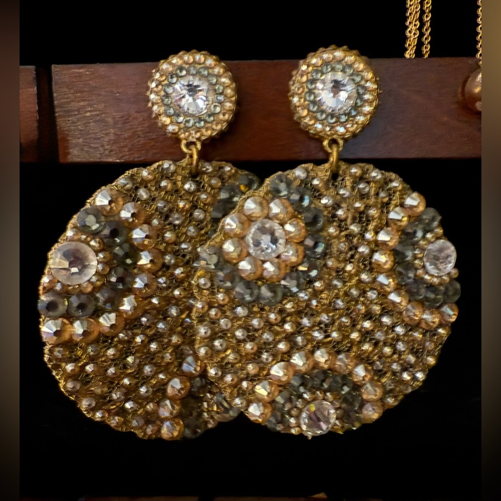 Roni Blanshay Swarovski Crystal Statement Earrings